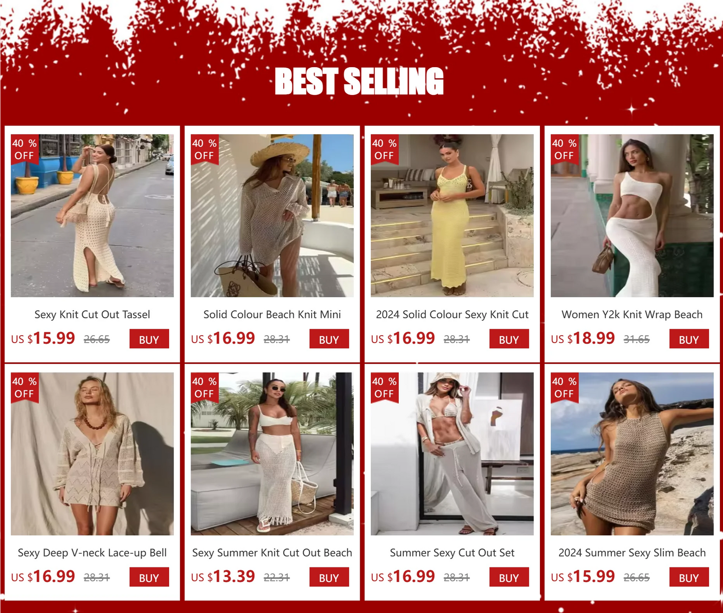 Einfarbig Strand Stricken Mini Kleid - Frauen Sommer Elegant Dekorative Details Langarm - Badeanzug Cover Up Boho Urlaub Lose Beachwear