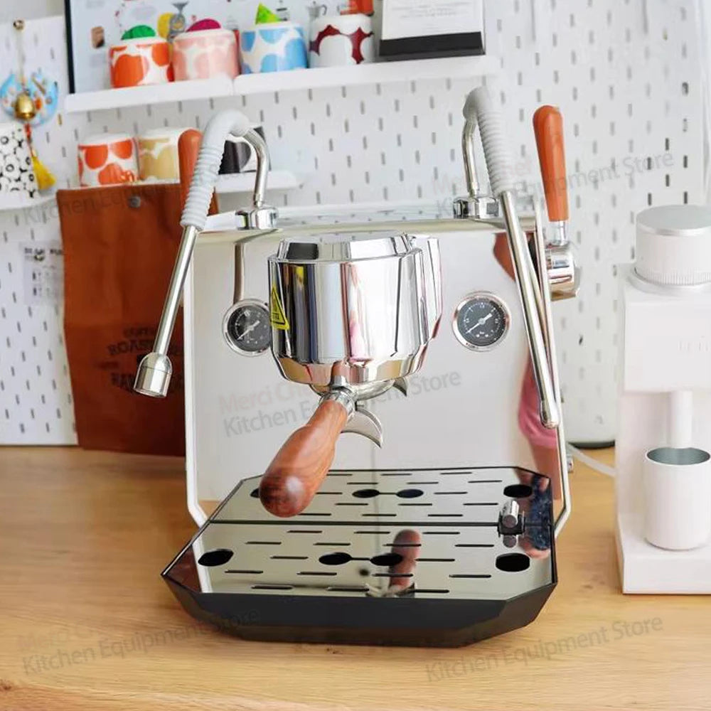 Home/Commerical Espresso Coffee Machine 0.5L+ 1L Boliers PID Temperture Control Connect External Water Source LED Screen 2400W