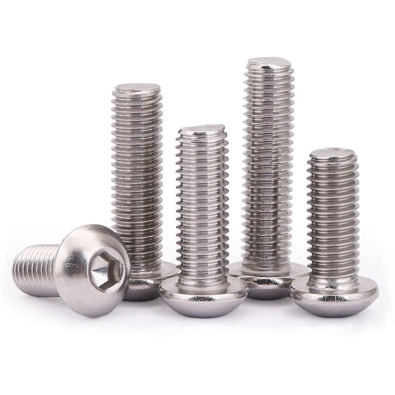 M2 M2.5 M3 M4 M5 M6 M8 M10 A2-70 304 Stainless SteelHexagon Hex Socket Head Button Allen Bolt Screw L=3 to 100mm ISO7380