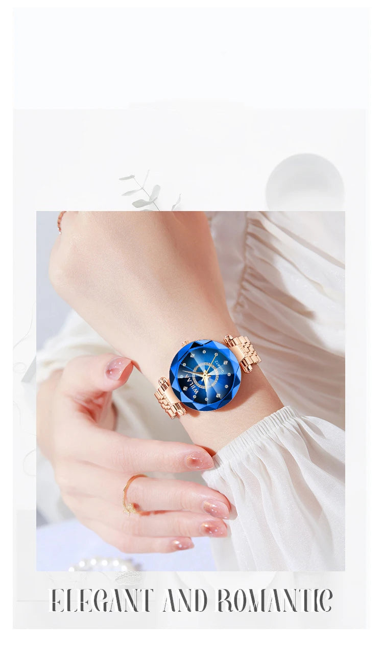 Damen-Uhr 2025: Luxury-Brand Top-Rhinestone - Gold Clock Collection