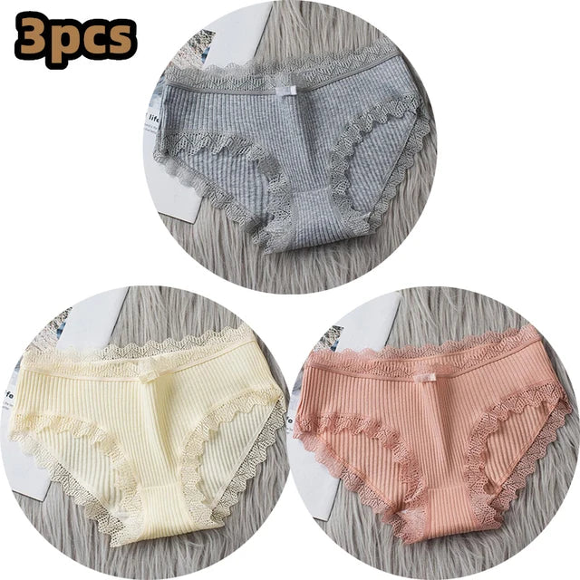 Damen Lingerie Unterwäsche mit Schleife Baumwolle Niedrig Bund Einfaches Design Komfortabel