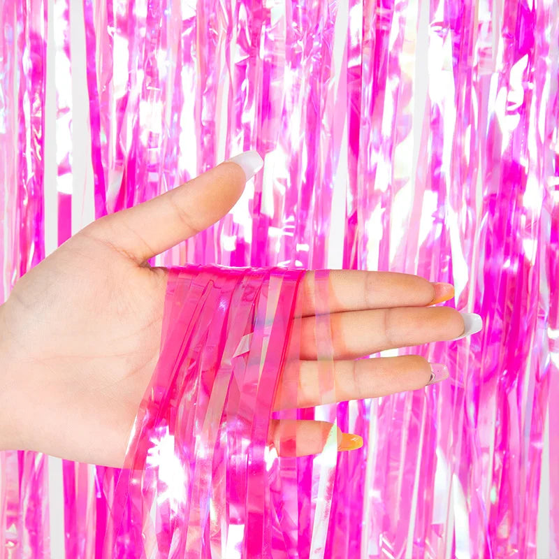 PartyPro Lametta Vorhang Glitzer - 1x2 m, Folie, leicht