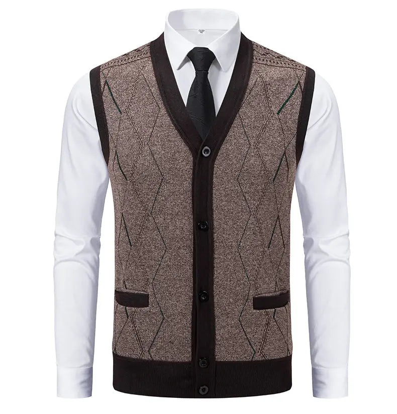 CN Strick Weste Slim Fit - Größe M Polyester Knopfverschluss