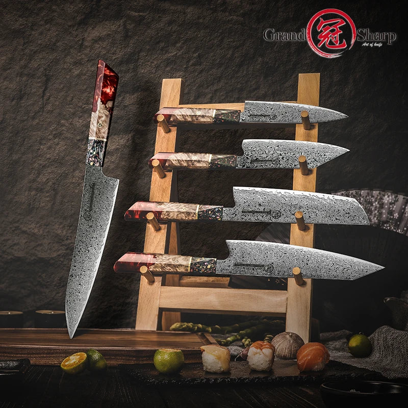 Grandsharp DMS-121 Damastmesser Set - 67 Lagen 13cm 36.8cm