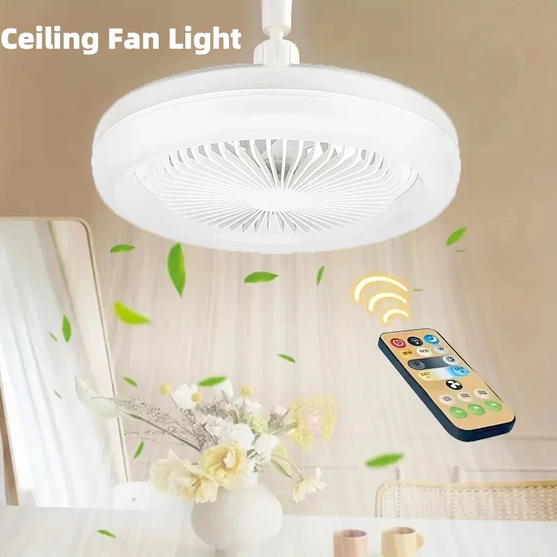 Smart 2 In 1 Deckenventilator Mit Fernbedienung Beleuchtung E27 Umschaltbasis Beleuchtungsbasis Für Schlafzimmer Und Wohnzimmer