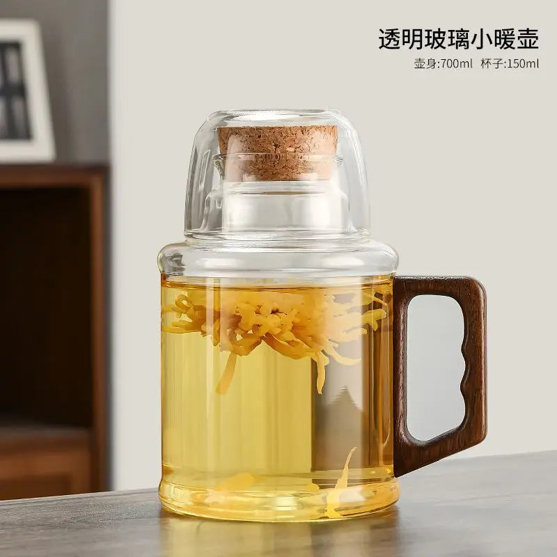New small warm pot home teapot Glass tea cup mug braised teapot office thermos bottle