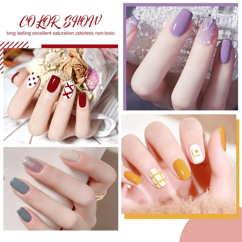 Nail Extension Kit Acrylic Gel Polish Nail Polish with UV LED Nail Lamp Manicure Kit and Base Coat Top Coat for Salon and Home