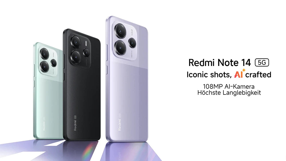 Xiaomi Redmi Note 14 5G 108MP Kamera - 5110 mAh Akku, 45 W Turbo-Ladung
