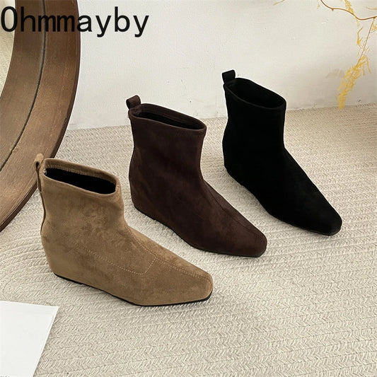 Ghete fără gleznă Ohmmayby ​​​​Slip-On - Mărimi 36-41, Toc 3-5 cm