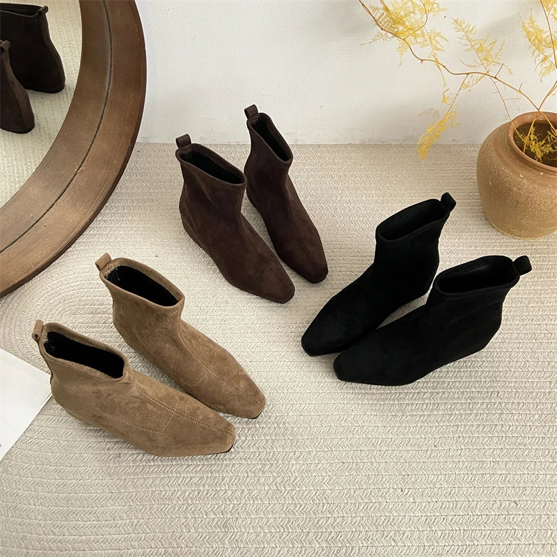 Ghete fără gleznă Ohmmayby ​​​​Slip-On - Mărimi 36-41, Toc 3-5 cm