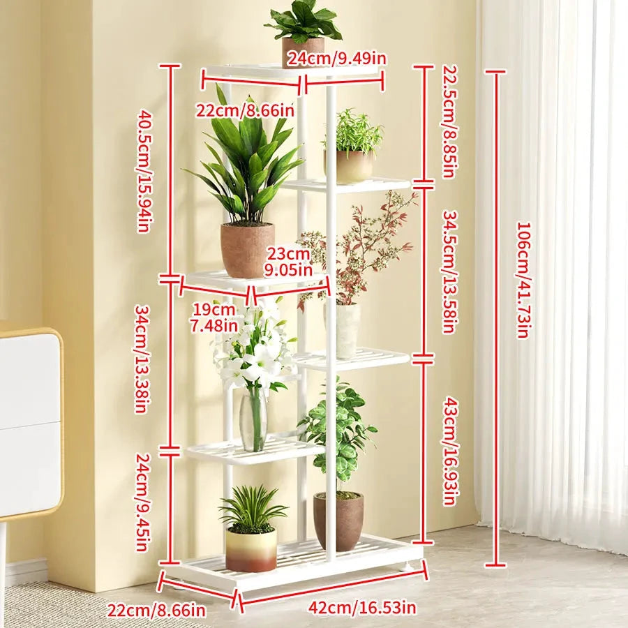 MTShiningFrame Pflanzenregal Metallkonstruktion 8 Ebenen InnenAußen