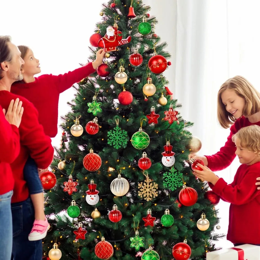 Choice GQ498 Weihnachtskugel Set - 36 Stk, Durchmesser 3-6 cm