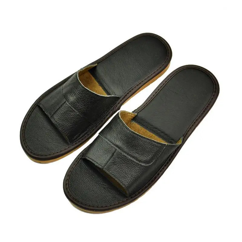 Neue Leder Hausschuhe Männer Heim Einrichtung Innen Boden Klassisch Schuhe Casual Slides Leder Sandalias Zapatos Hombre