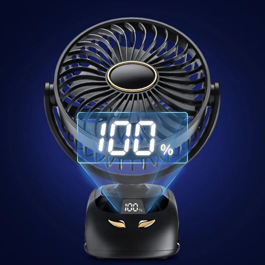 3000mAh Portable Clip Fans USB Rechargeable Wireless Handheld Desk Fan 90° Rotation Cooling 5 Speed Quiet Small Fan for Home