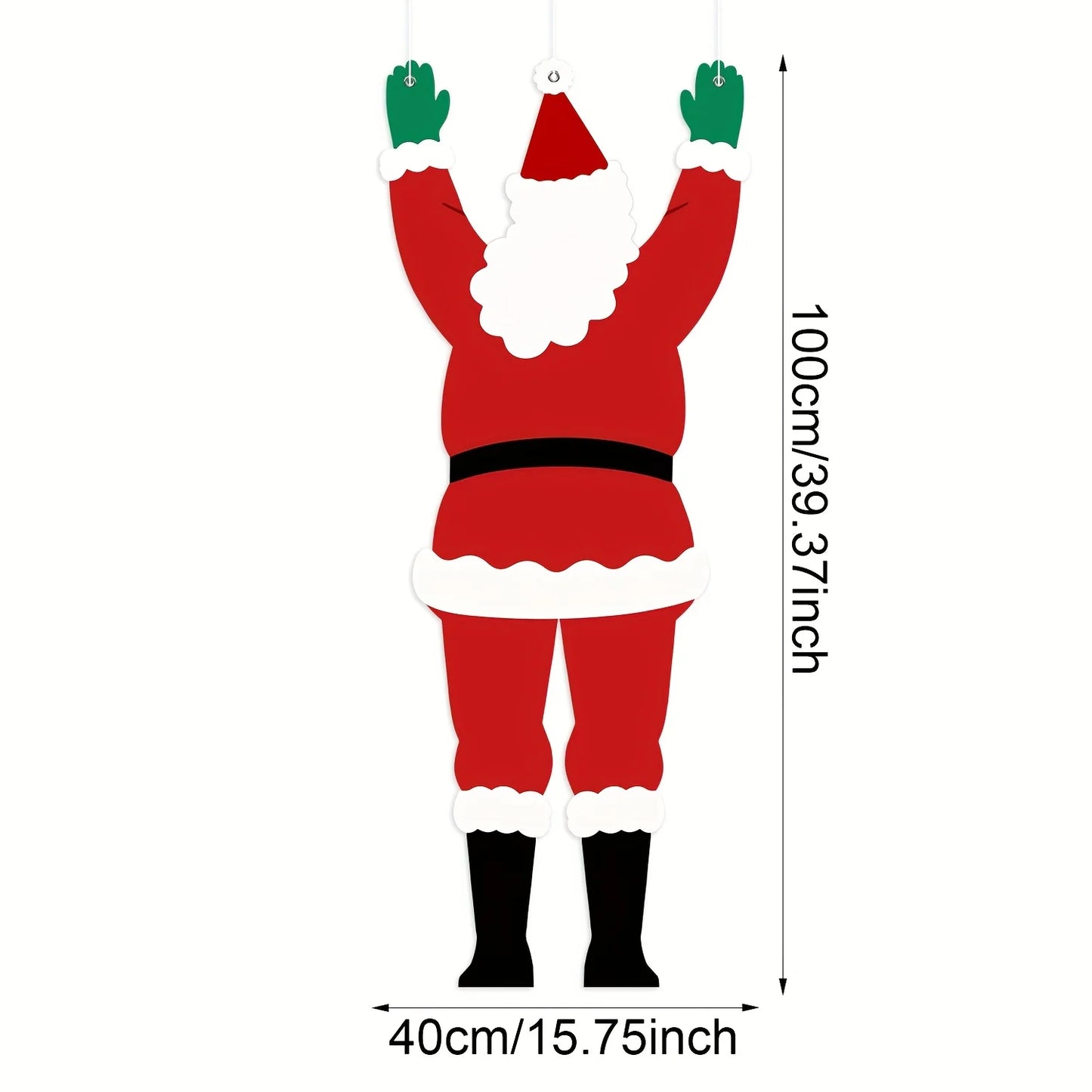 1pc Santa Claus Climbing Wall Hanging Decoration Christmas Outdoor Ornament Festive Party Decoration Polyester Hanging Cloth