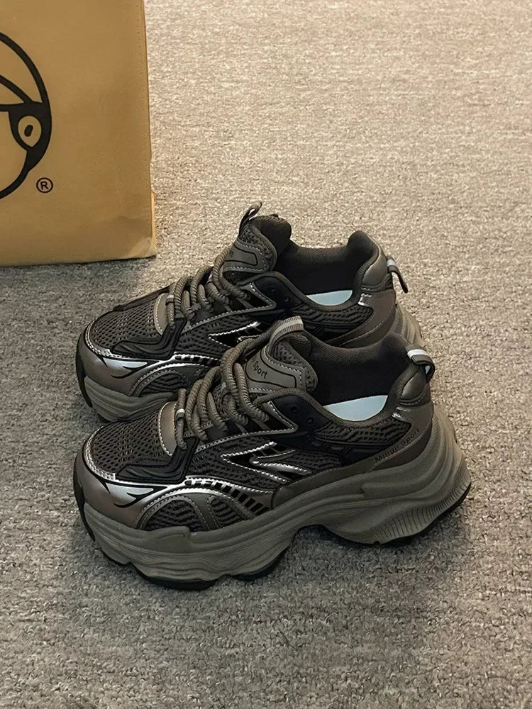 Platform-Sneaker 2025: YBQJOO Women Platform Sneakers 2025 Autumn New - Fashion Casual Lace Up Sports Shoes Woman Non Slip Walking Shoes Ladies Vulcanize Collection