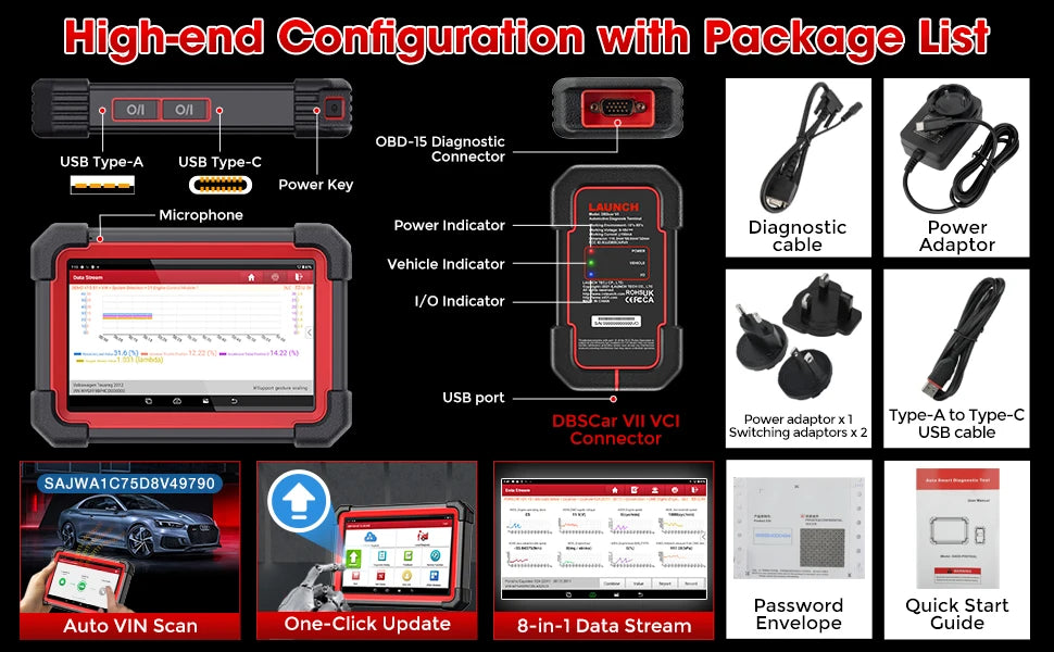 LAUNCH CRP919E BT OBD2 Scanner CAN FD DOIP FCA Full System Car Diagnostic Tools ECU Coding Bidirectional Control 31+ Service