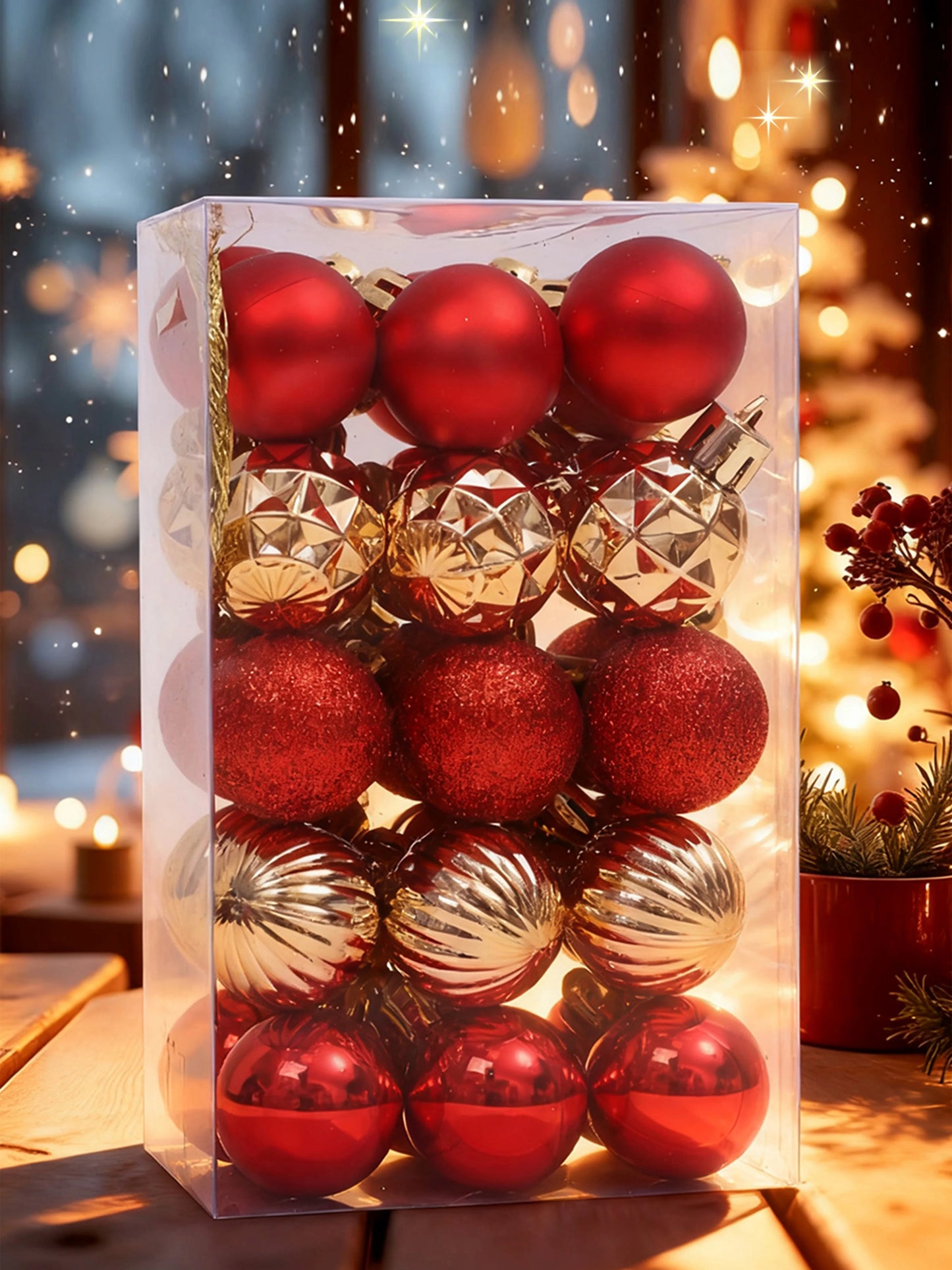 3CM Weihnachtskugeln Glänzend - Ø3 cm, 30 Stück, Weihnachtsdeko