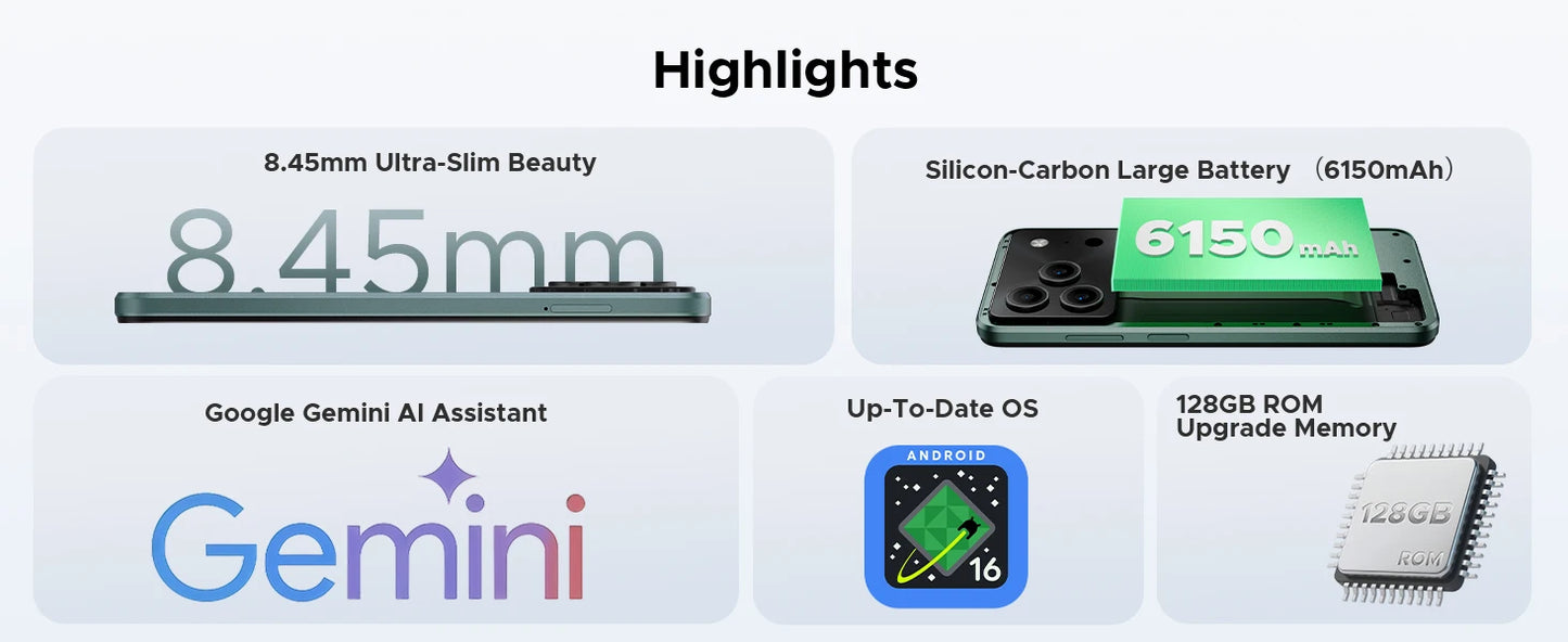 DOOGEE Note56 Pro Smartphone - 6150 mAh, Schnellladung, 6,56 Zoll