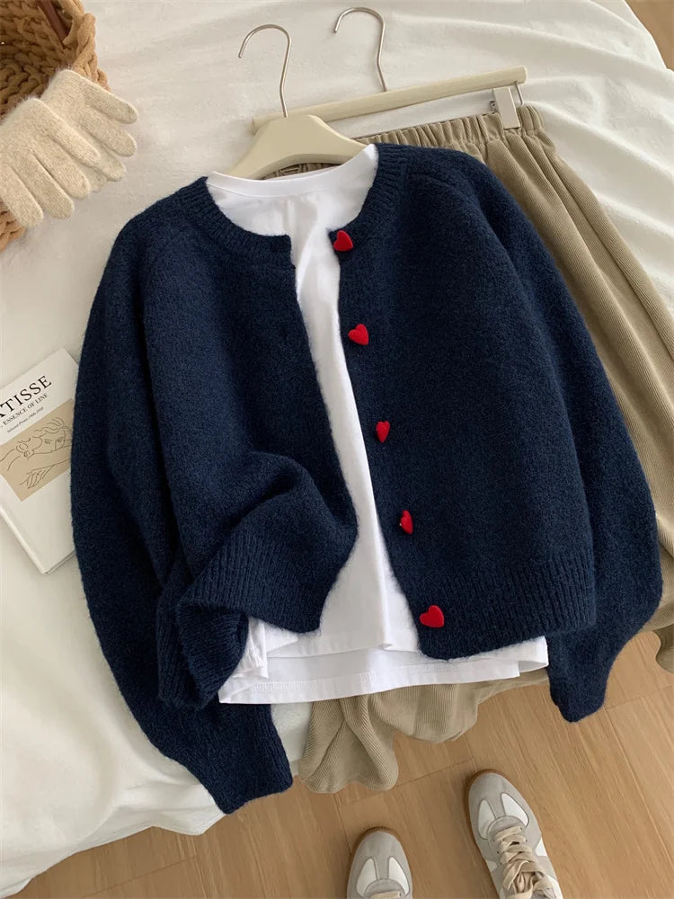 MOOIRUE APPAREL Wollcardigan Schulter-Schnalle - Größe Regular, Slim Fit, Material Polyester Wolle Spandex Nylon