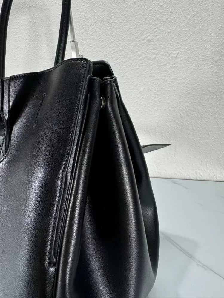 Designer cow split leather large capacity shoulder women bag