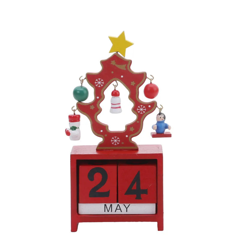 CN Adventskalender Holz Countdown - Kapazität 24 Tage, Größe 15x20 cm