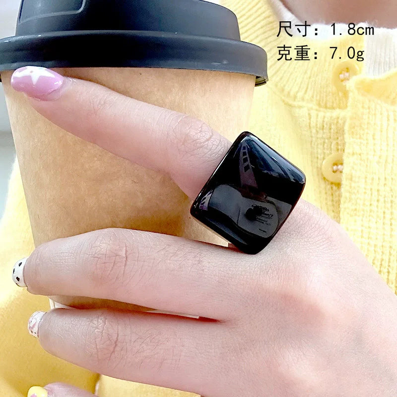 Inele Groase Geometrice HangZhi - Rășină, Mărime Mare