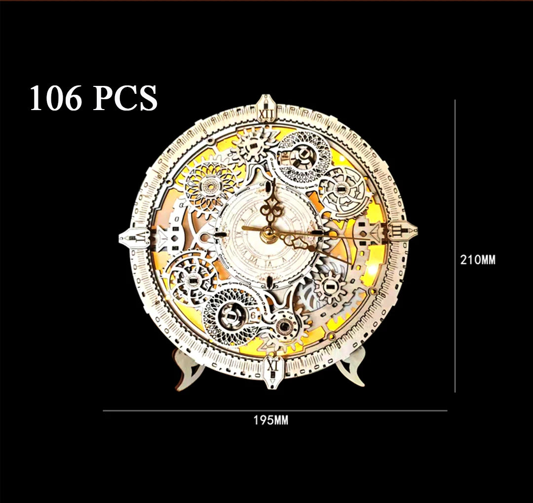DIY-Uhr-Bausatz 2025: NEW Wooden Model Building - 3D Jigsaw Puzzles Lights Friends Birthday Gifts Collection