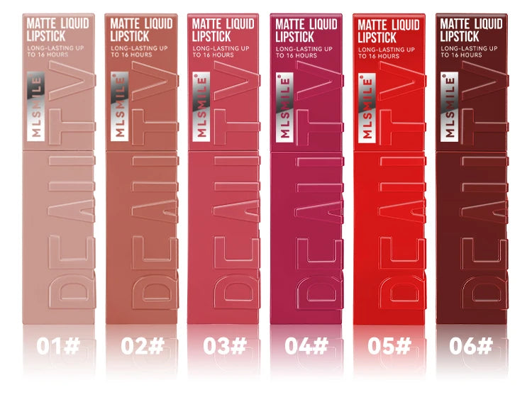 Long Lasting Velvet Matte Lip 6 Colors Gloss Waterproof Non-stick Cup Sexy Nude Red Pink Liquid Lipstick Lips Makeup Cosmetic