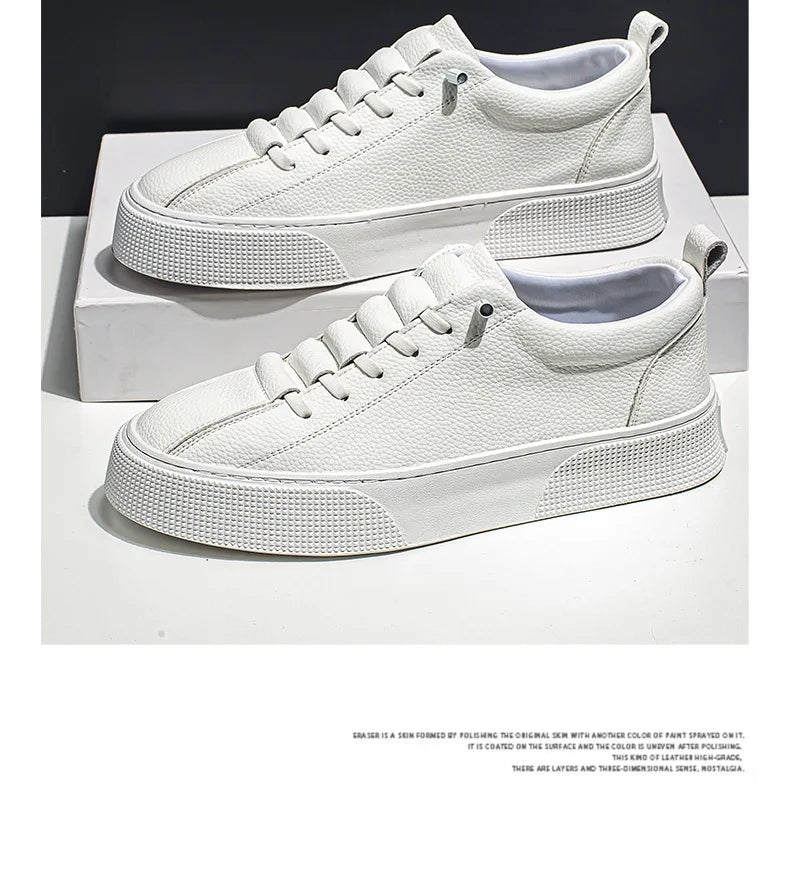 White Sneakers for Men 2024 Spring Fashion Casual Lace Up Round Toe Flat mens Running Sport Shoes Zapatillas Deportivas Hombre