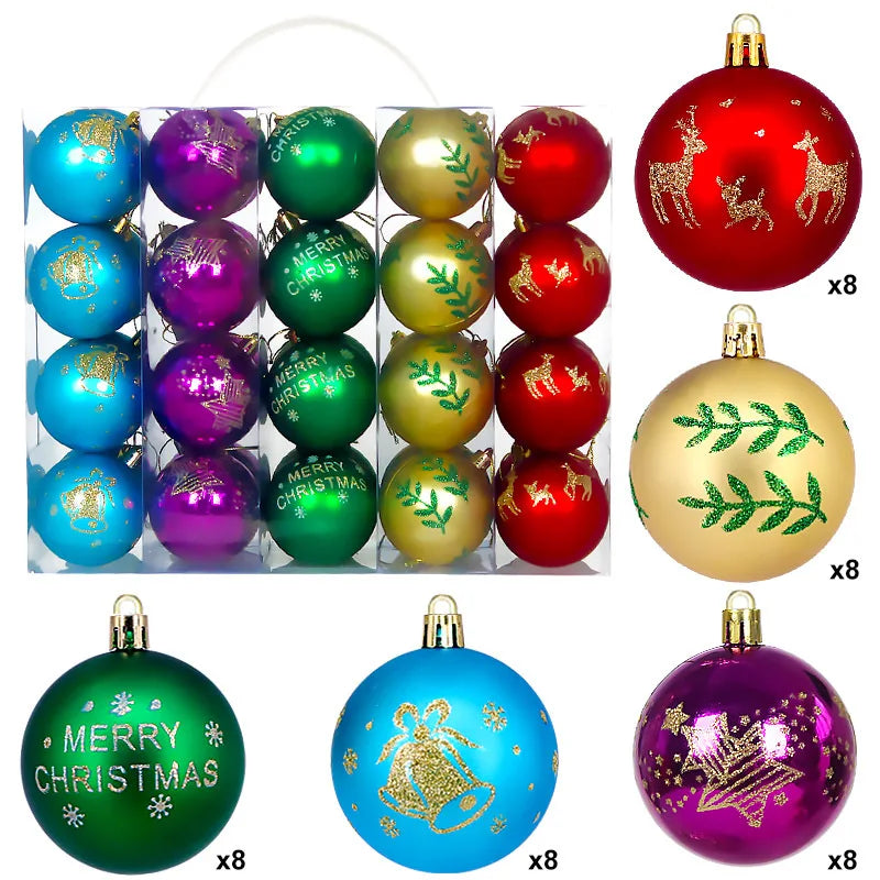 Neues Weihnachtsball-Set Handbemalt - Kapazität 40 Stück Ø6 cm