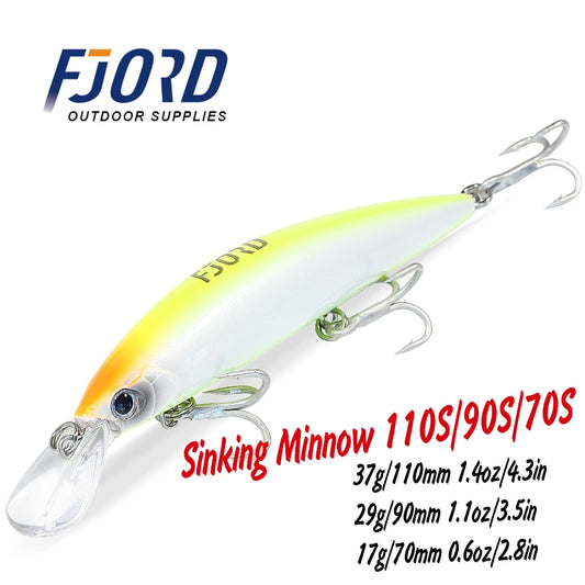 FJORD 110S 37g 90S 29g 70S 17g Schweres Sinken Minnow Angeln Köder Salzwasser Süßwasser Langer Wurf Meer Kunstlicher Köder Jerkbait