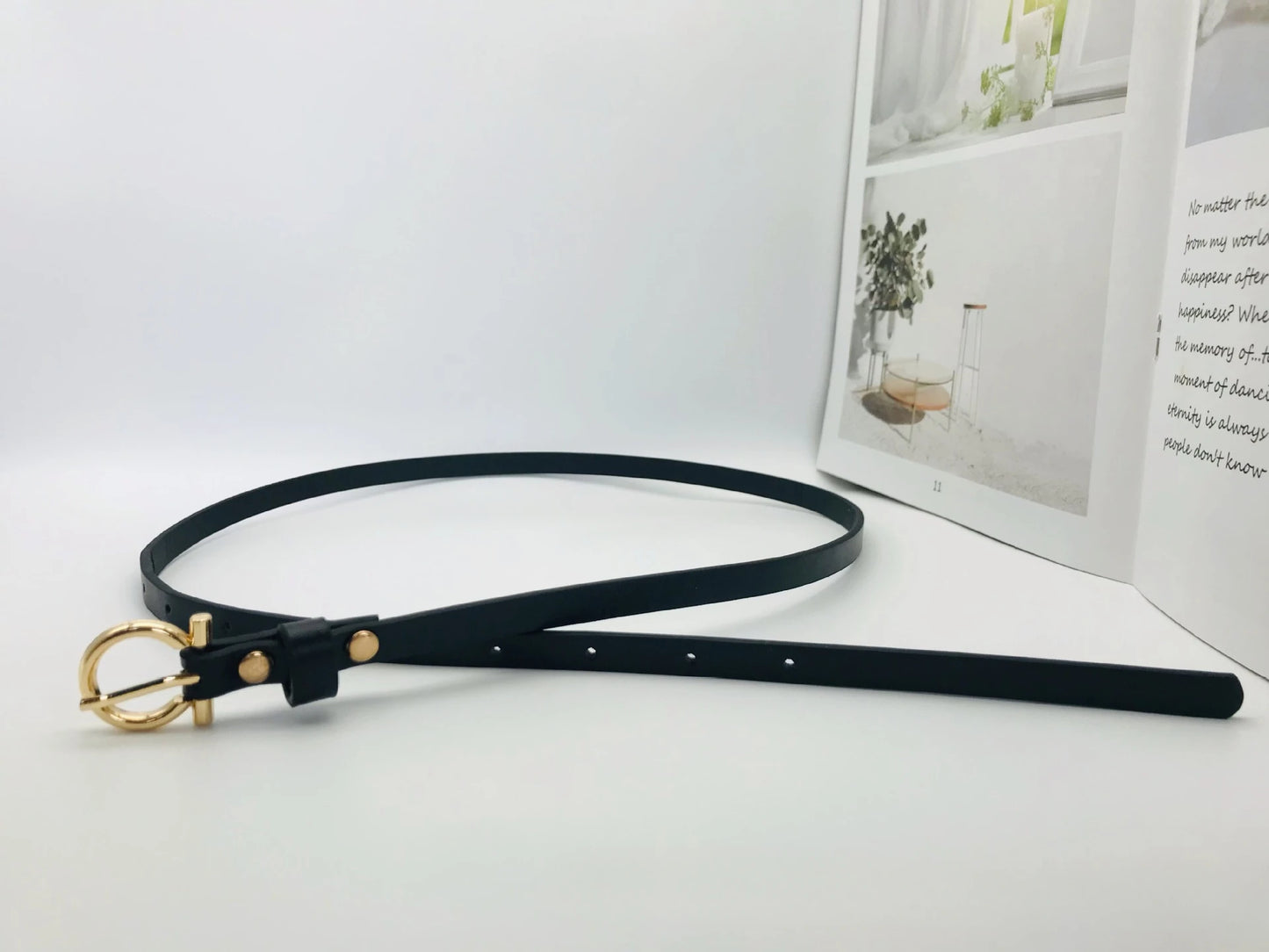 Trendy New Simple Women's Belt Versatile Retro Thin Waist Belt Korean Style for Suit Dress Multiple Colors Available