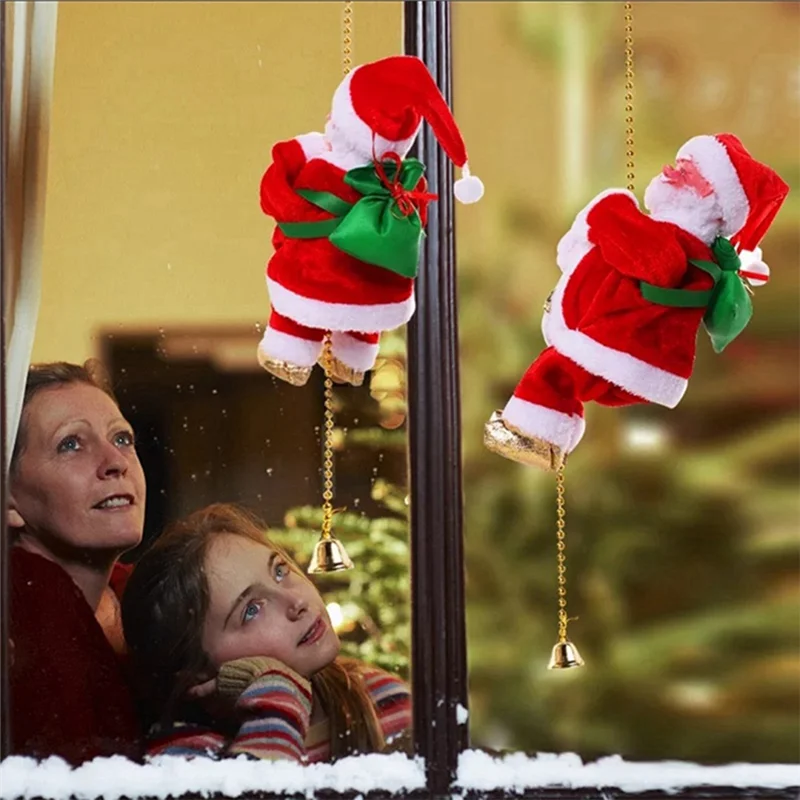 Choice Santa Claus Kletternd Am Seil - Größe 25 cm, Kunststoff