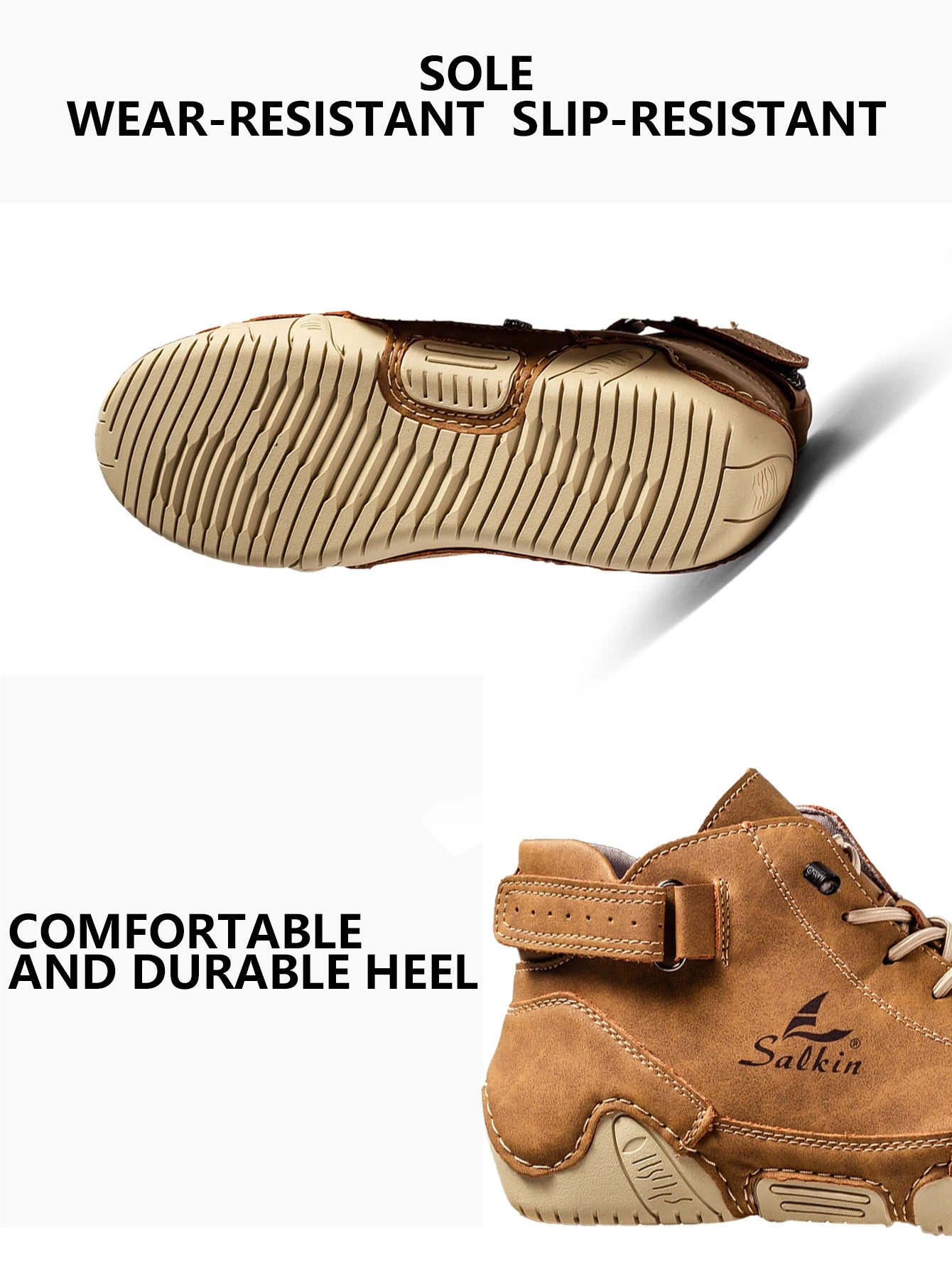 AbfuberCN Stiefeletten Handgefertigte Outdoor Lederschuhe - Größe EU, Obermaterial Leder, Schnürverschluss