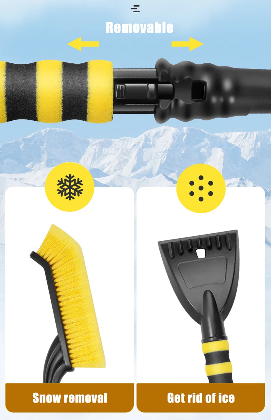 Car Snow Brush Extendable Cleaning Removal Shovel Scraper Winter Auto Brushes Windshield Deicer Remover Tools Wash Defroster