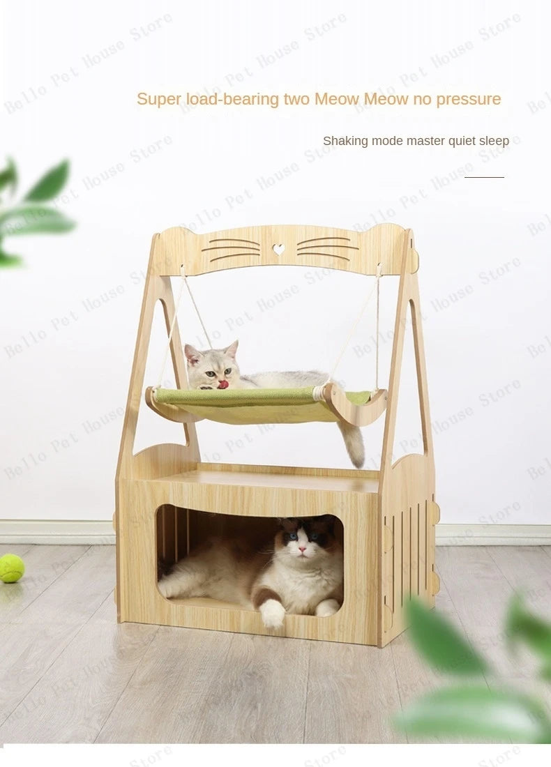 Multifunktional Luxus Katzen Villa Doppelstöckig Haustier Haus Vier-Jahreszeiten Universal Katzen Nest Katzen Hängematte Haustier Spielzeug Haustier Zubehör