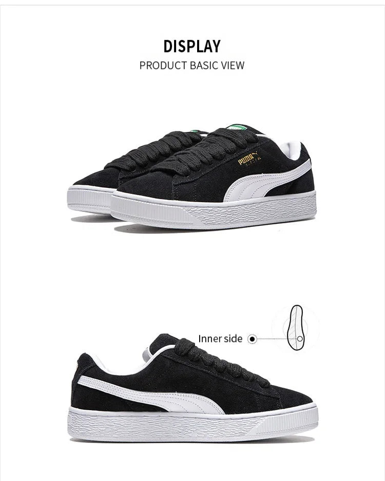 Teniși Puma Black Suede XL - Parte superioară din piele, talpă exterioară din cauciuc, unisex, mărime variabilă