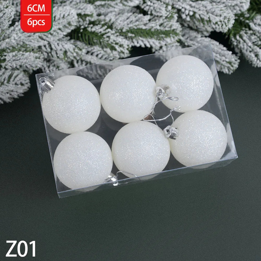 CHIXINHAPPYONE 40 Glitzer-Weihnachtskugel - Größe Ø3 cm, 6er Set