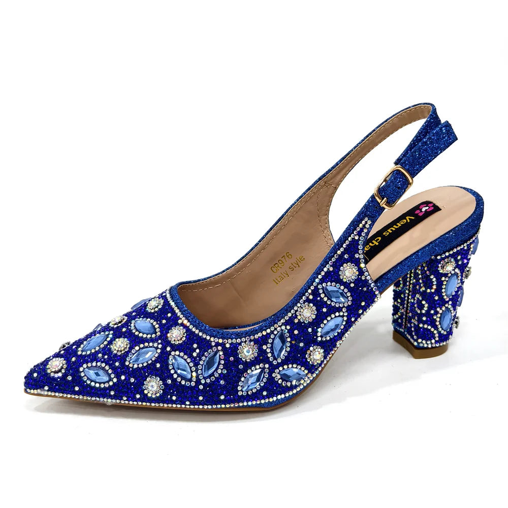 Elegant Italian Style Evening Party Shoe and Bag Set - Comfortable High Heel Women’s Shoes With Chic Hollow Design Handbag