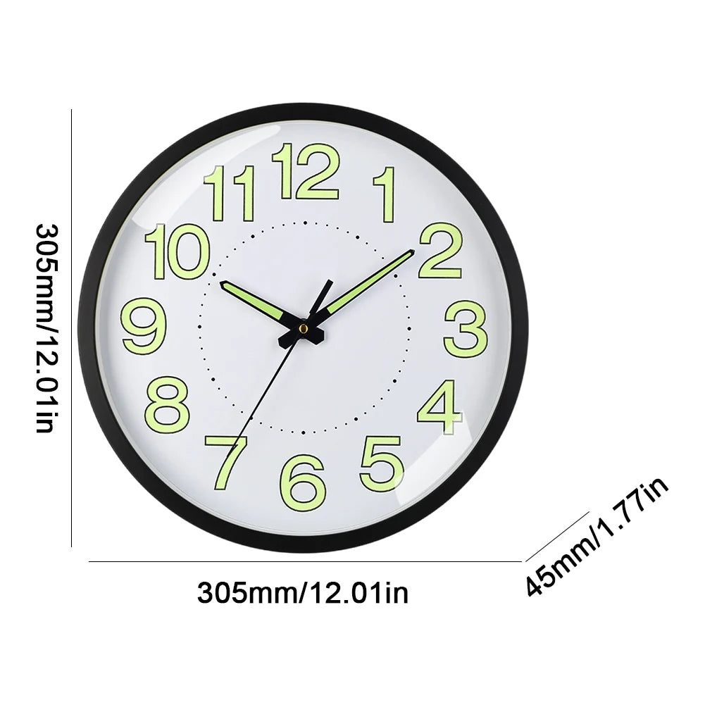 ALLOYSEED Luminova Wanduhr - 12 Zoll Geräuschlos Kunststoff