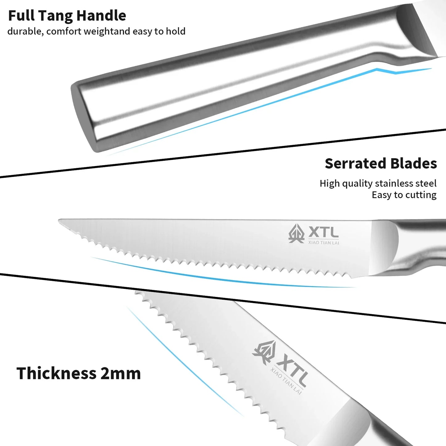 Seiko Steakmesser Set Scharfe Klinge - 4/6/8 Stück 20cm