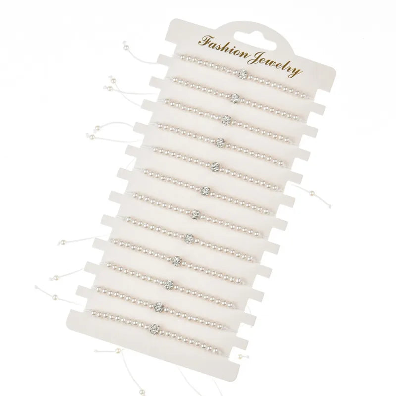 Luna Perlenarmband Set Verstellbar - 12 Stück, Seil