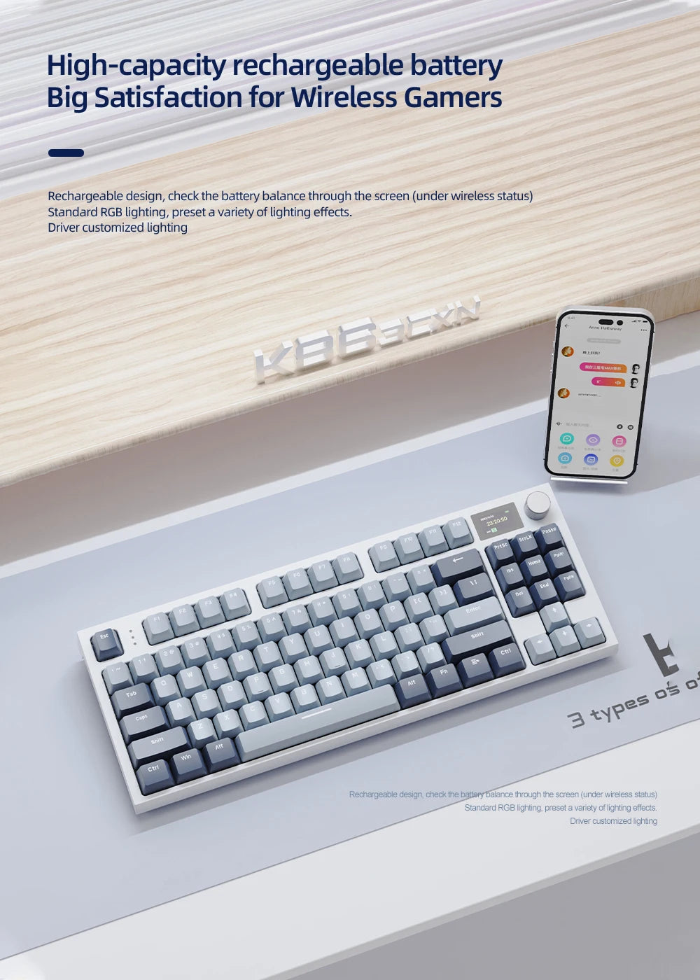 Gaming Tastatur 2025 - K86 Wireless Hot-Swappable Mechanical Keyboard
