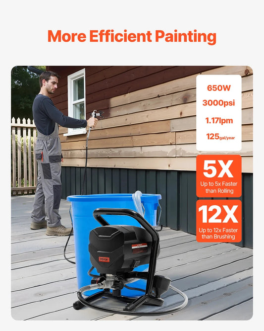 VEVOR Airless-Farbspritzgerät Ständer - 650 W Leistung, 3000 PSI by Golden Bridge Store