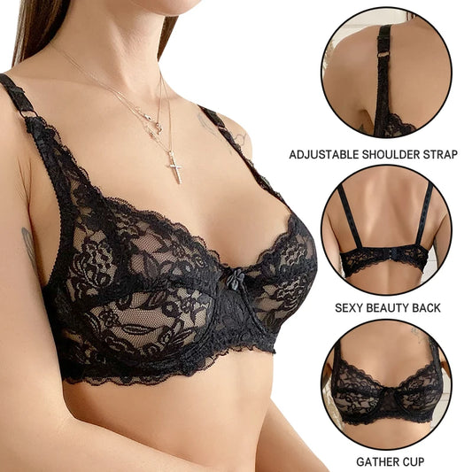 ZENGTOU Damen BH 2025 - Spitzen Push-Up BH Plus Size mit Stickerei & Bügel