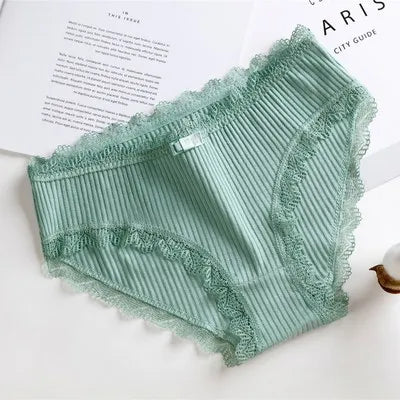 Damen Lingerie Unterwäsche mit Schleife Baumwolle Niedrig Bund Einfaches Design Komfortabel