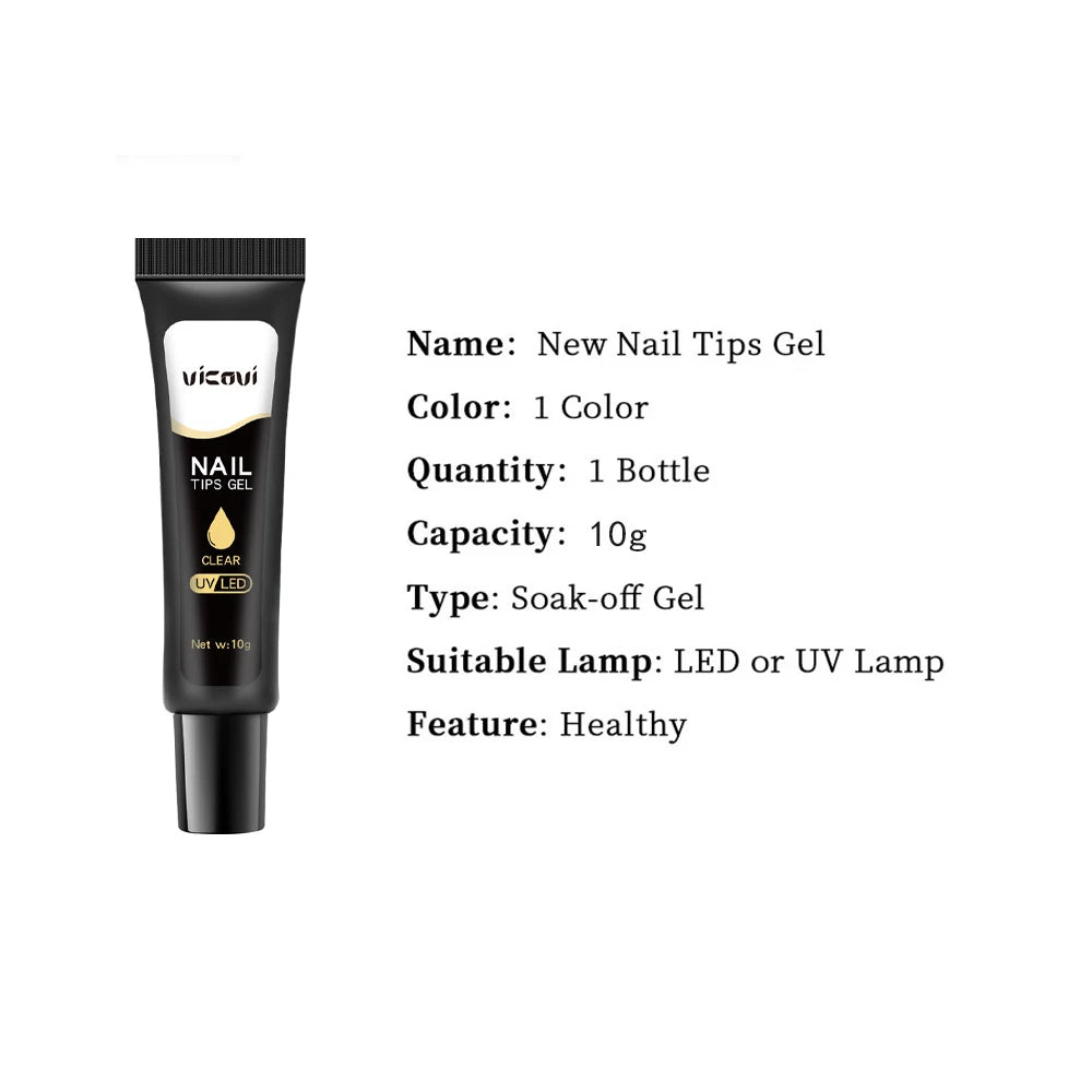UV/LED Nail Tips Glue Gel  for False Nails UV Strong Ahesive Solid Tube Nail Tip Glue Gel Polish Bonder Manicure Supplies