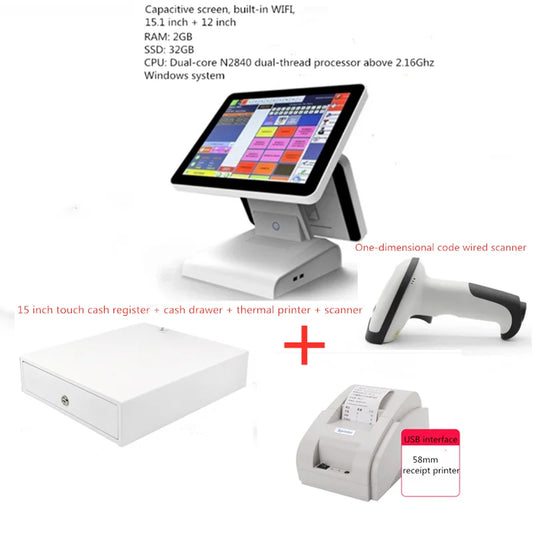 PremiumPOS Pro Touch Kassensystem - 64GB SSD 12V 15 Zoll