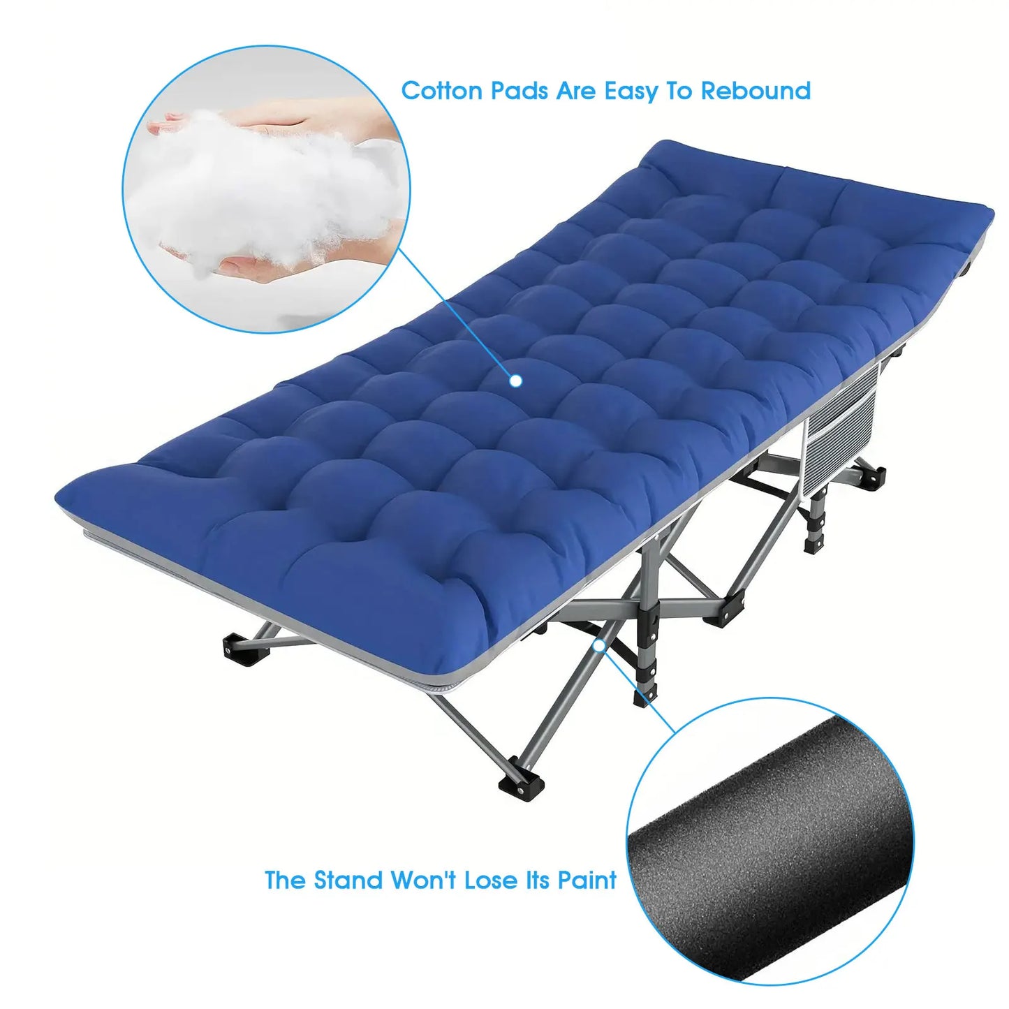 Campingbett 2025: Klappbares Camping Feldbett Heavy Duty Tragbar - Outdoor Camping Bett Erwachsene Strand RV 200KG Belastung